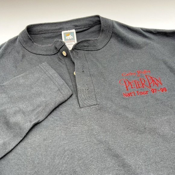 Broadway Peter Pan National Tour 97-99’ 3 Button Mens Shirt Long Sleeve Black XL - Picture 1 of 5